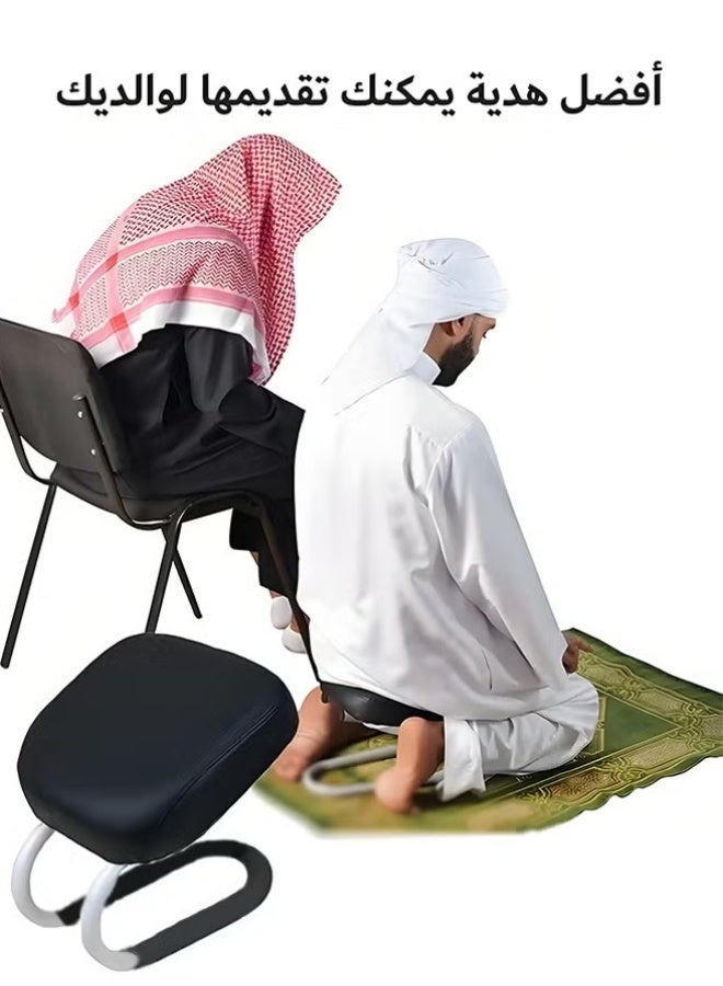 رايز كرسي سجود للمسلمين – كرسي ركوع مريح مع وسادة مانعة للانزلاق، أسود، 25×28×22.5 سم - Image 4